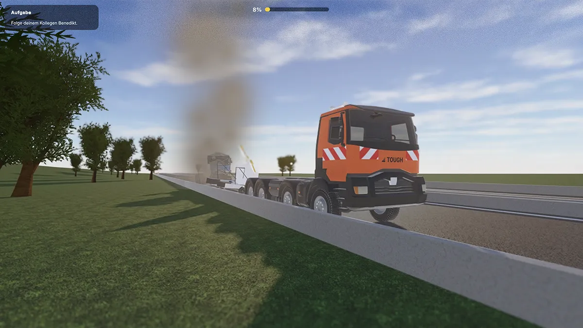 Simulation einer Baustelleneinweisung mit Unfallscenario